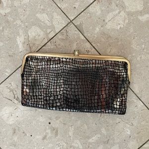 Metallic Hobo Clutch Wallet